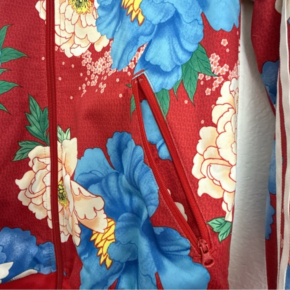 Adidas Red and Blue Floral Print Jacket Size XS - Picture 10 of 15